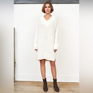 NWT La Ligne Cricket Dress 100% Merino Wool Sweater Dress Cream Oversized